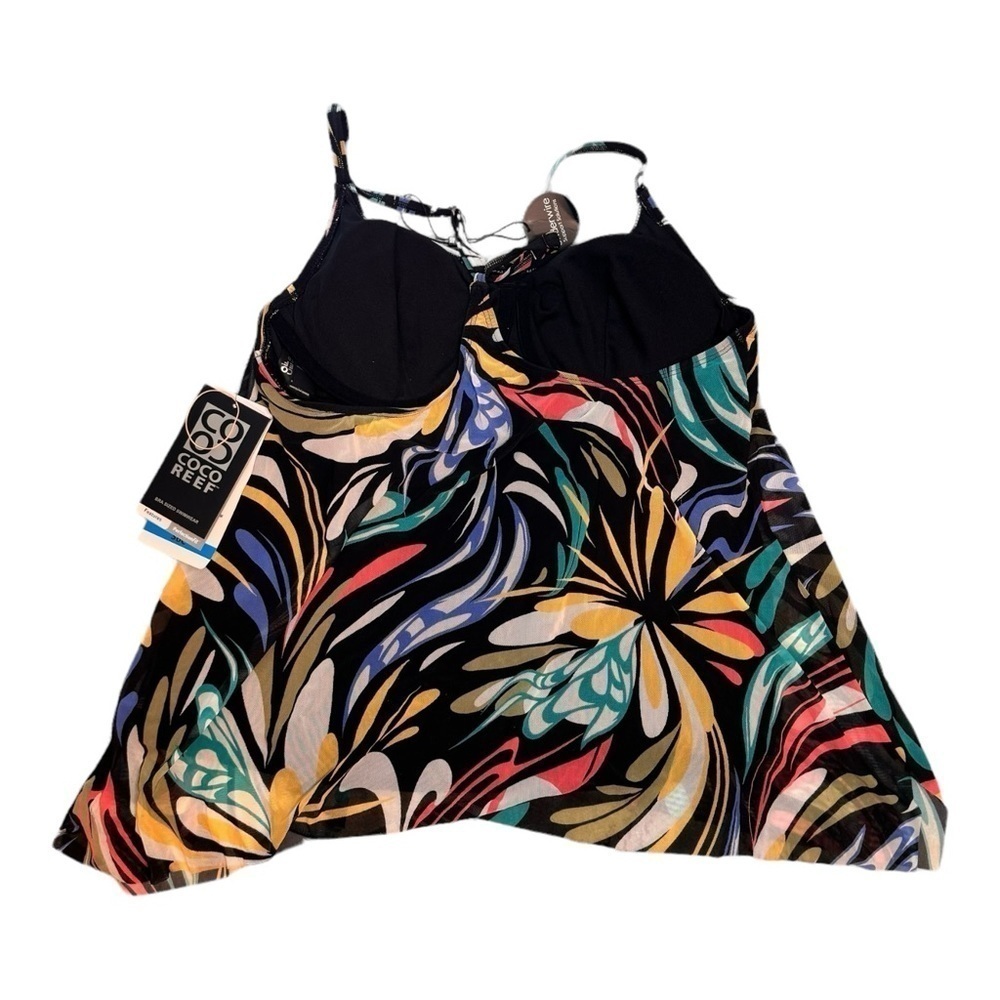 Coco Reef Current Bra Sized Mesh Layer Underwire Tankini Top - Retro Swirl NWT - Picture 4 of 7
